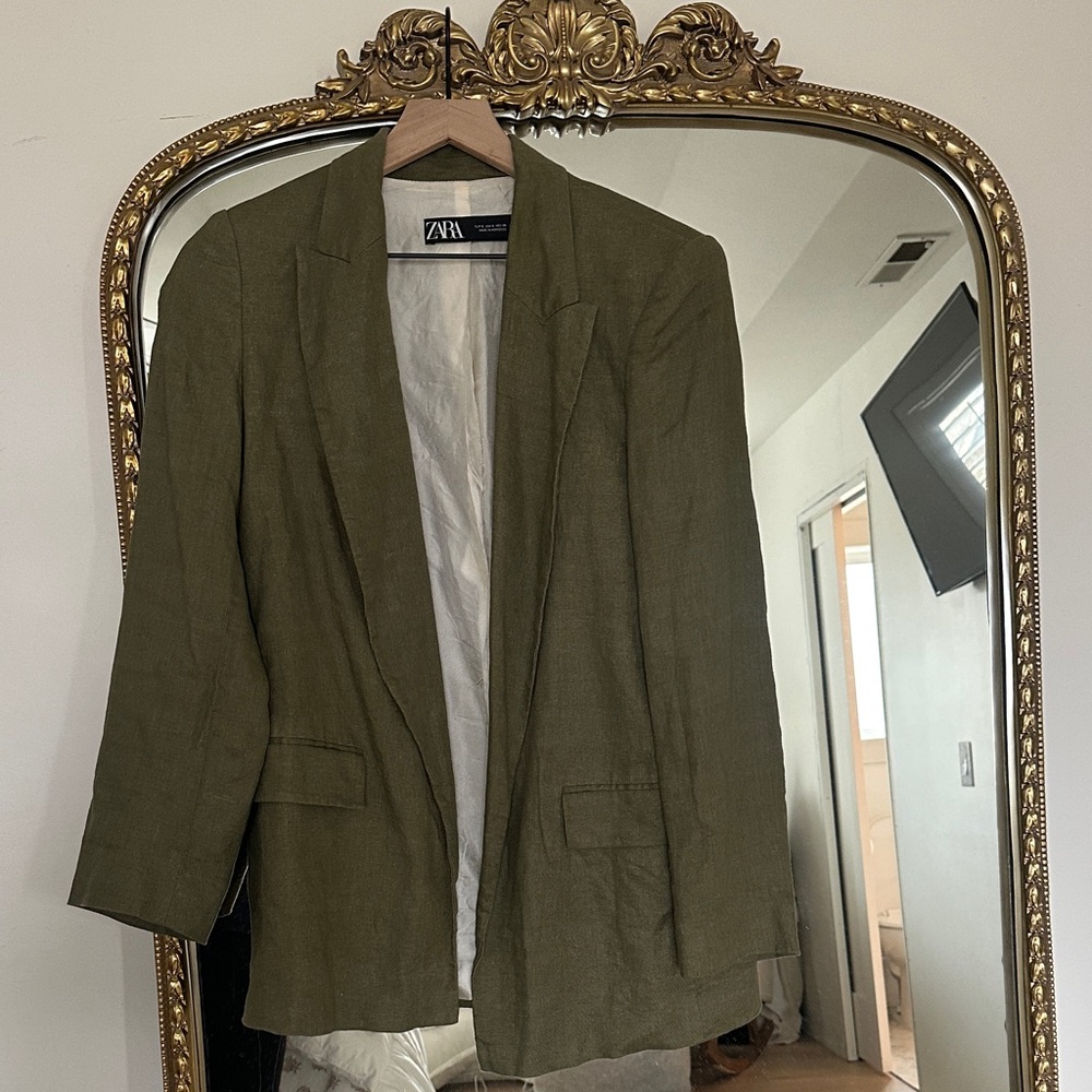 Zara Khaki Green Blazer